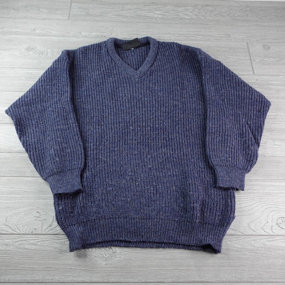 Barbour Mens Fisherman Jumper Chunky Knit Wool Sweater Made in England 42" Large